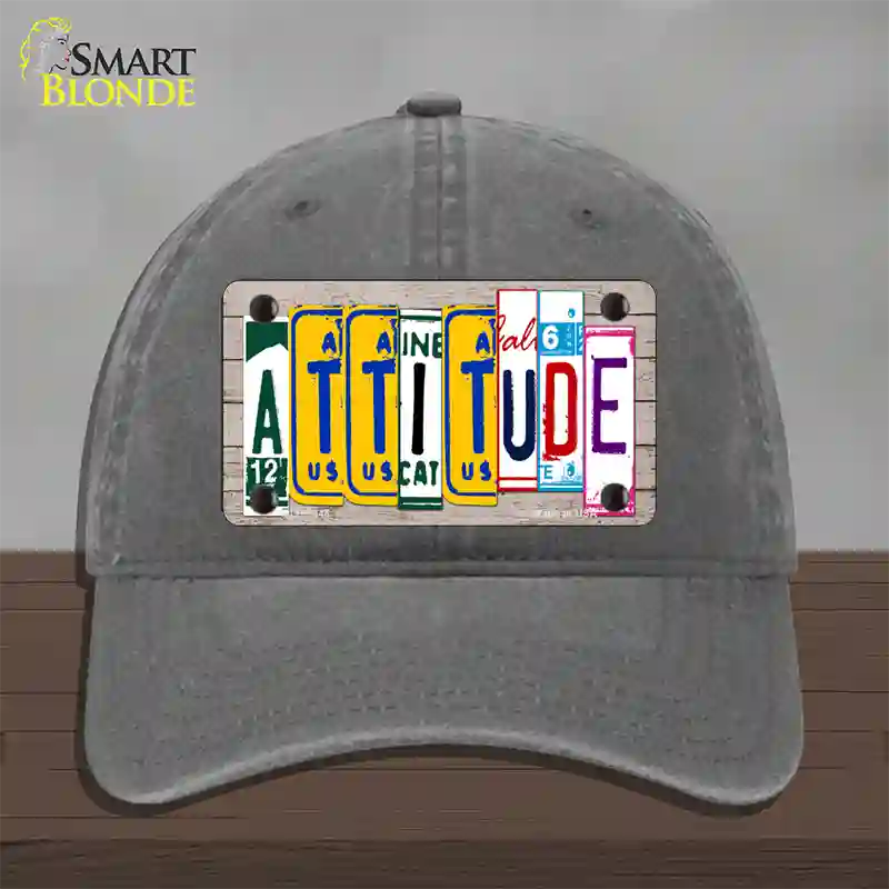 Attitude License Plate Art Wood Novelty License Plate Hat Unconstructed Cotton / Charcoal