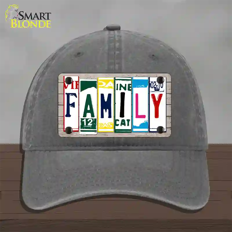 Family License Plate Art Wood Novelty License Plate Hat Unconstructed Cotton / Charcoal