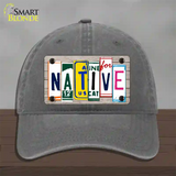 Native License Plate Art Wood Novelty License Plate Hat Unconstructed Cotton / Charcoal