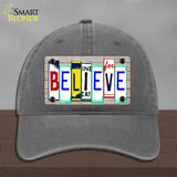 Believe License Plate Art Wood Novelty License Plate Hat Unconstructed Cotton / Charcoal