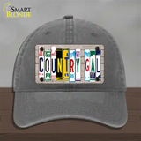 Country Gal Plate Art Novelty License Plate Hat Unconstructed Cotton / Charcoal