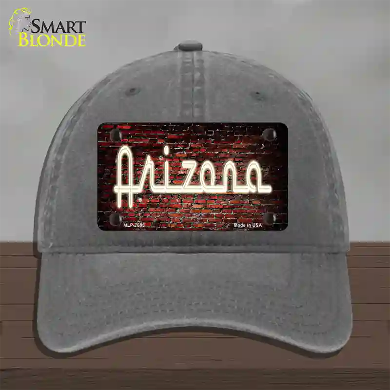 Arizona Neon Brick Novelty License Plate Hat Unconstructed Cotton / Charcoal