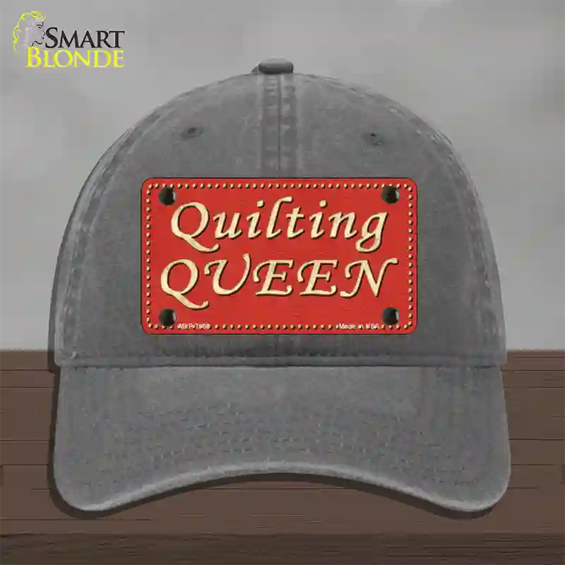 Quilting Queen Novelty License Plate Hat Unconstructed Cotton / Charcoal