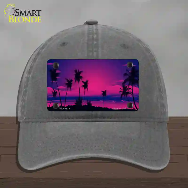 Sunset Pink Novelty License Plate Hat Unconstructed Cotton / Charcoal