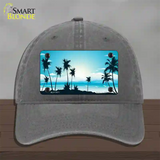 Sunset Blue Novelty License Plate Hat Unconstructed Cotton / Charcoal