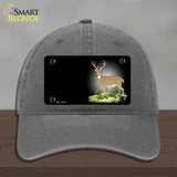 Deer Offset Novelty License Plate Hat Unconstructed Cotton / Charcoal