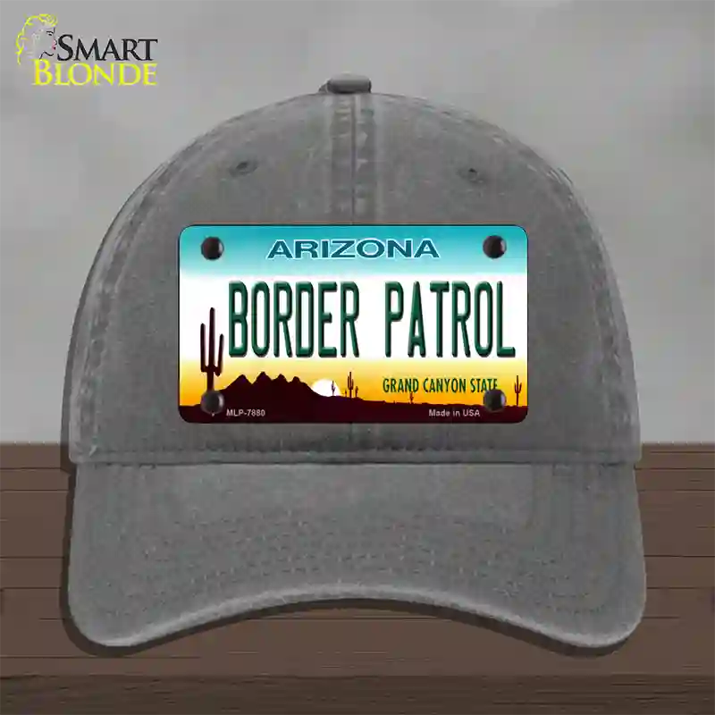 Border Patrol Arizona State Novelty License Plate Hat Unconstructed Cotton / Charcoal