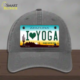 I Love Yoga Novelty License Plate Hat Unconstructed Cotton / Charcoal