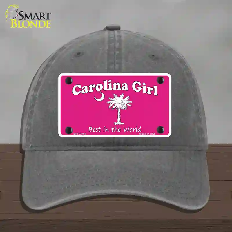 Carolina Girl Pink Novelty License Plate Hat Unconstructed Cotton / Charcoal