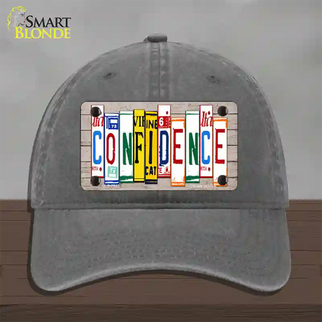 Confidence Wood License Plate Art Novelty License Plate Hat Unconstructed Cotton / Charcoal