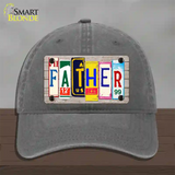 Father Wood License Plate Art Novelty License Plate Hat Unconstructed Cotton / Charcoal