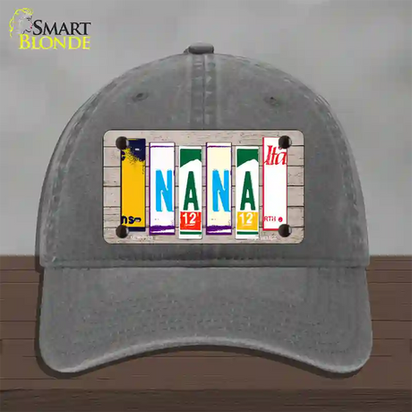 Nana Wood License Plate Art Novelty License Plate Hat Unconstructed Cotton / Charcoal