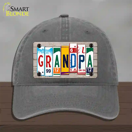 Grandpa Wood License Plate Art Novelty License Plate Hat Unconstructed Cotton / Charcoal