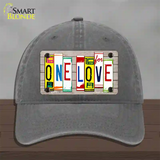 One Love Wood License Plate Art Novelty License Plate Hat Unconstructed Cotton / Charcoal