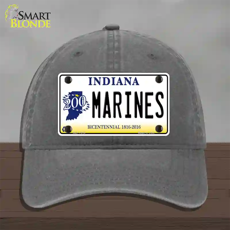 Indiana Marines Novelty License Plate Hat Unconstructed Cotton / Charcoal