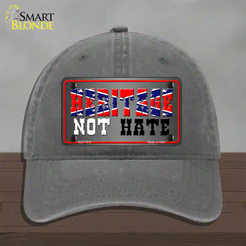 Heritage Not Hate Novelty License Plate Hat Unconstructed Cotton / Charcoal