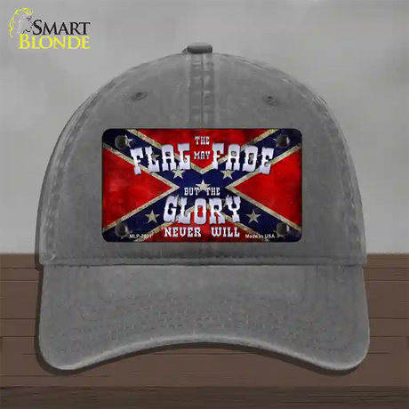 Flag May Fade Novelty License Plate Hat Unconstructed Cotton / Charcoal