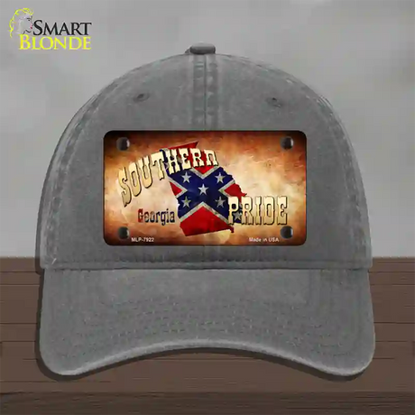 Southern Pride Georgia Novelty License Plate Hat Unconstructed Cotton / Charcoal