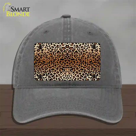 Cheetah Print Novelty License Plate Hat Unconstructed Cotton / Charcoal