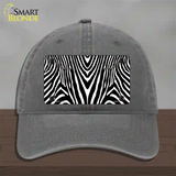 Zebra Print Novelty License Plate Hat Unconstructed Cotton / Charcoal