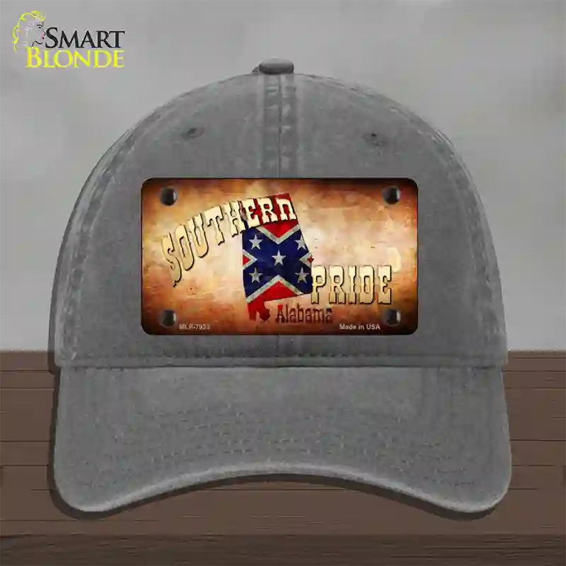 Southern Pride Alabama Novelty License Plate Hat Unconstructed Cotton / Charcoal