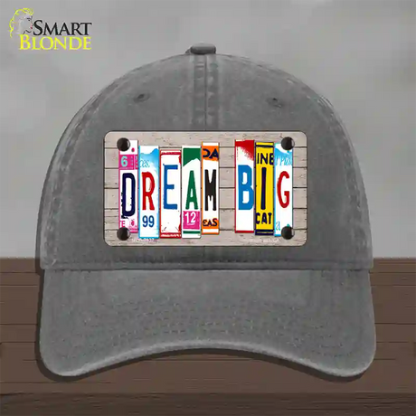 Dream Big Wood License Plate Art Novelty License Plate Hat Unconstructed Cotton / Charcoal