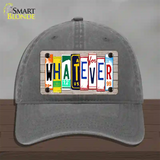 Whatever Wood License Plate Art Novelty License Plate Hat Unconstructed Cotton / Charcoal