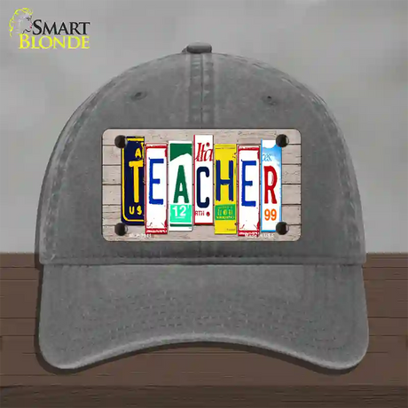 Teacher Wood License Plate Art Novelty License Plate Hat Unconstructed Cotton / Charcoal