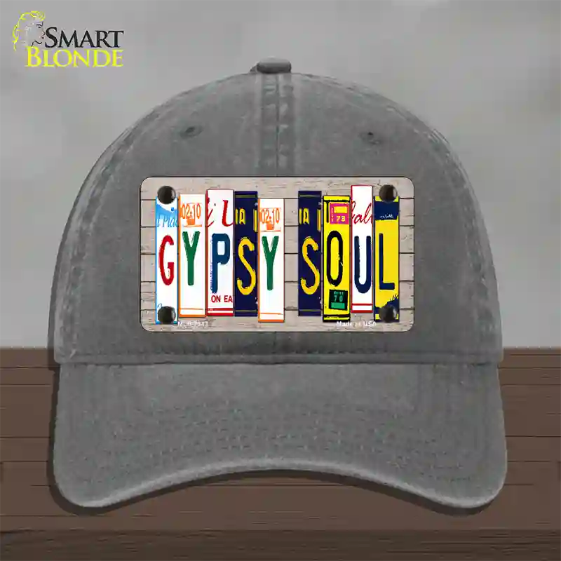 Gypsy Soul Wood License Plate Art Novelty License Plate Hat Unconstructed Cotton / Charcoal