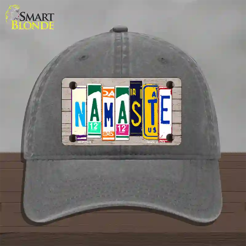 Namaste Wood License Plate Art Novelty License Plate Hat Unconstructed Cotton / Charcoal