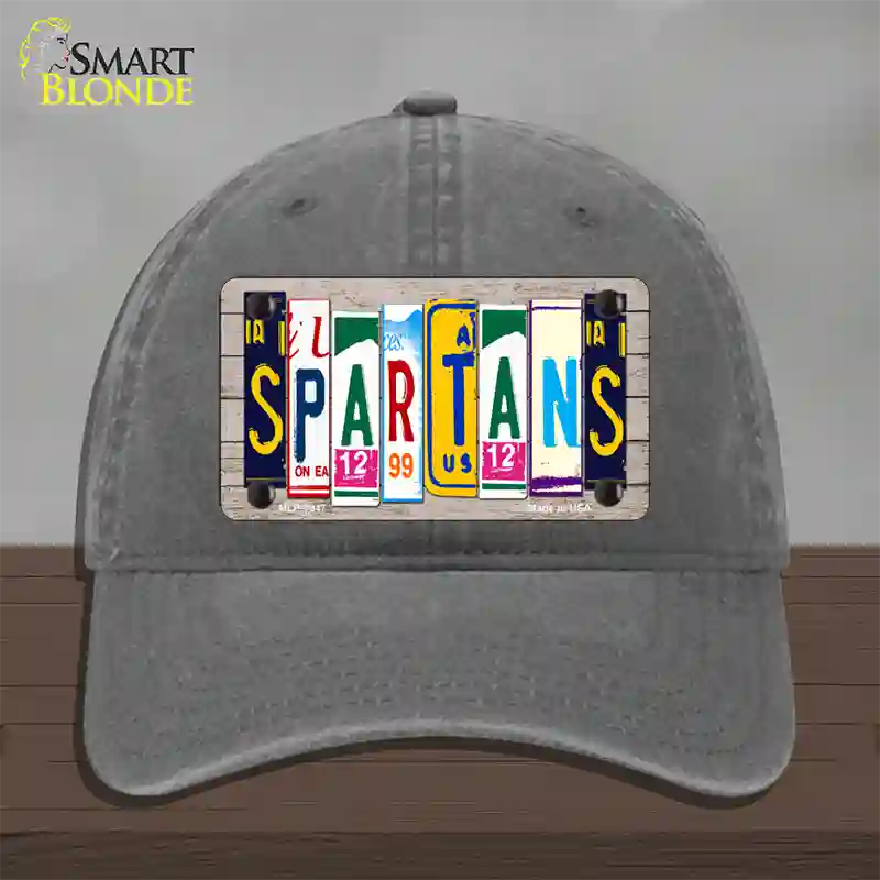 Spartans Wood License Plate Art Novelty License Plate Hat Unconstructed Cotton / Charcoal