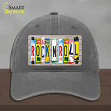 Rock N Roll Wood License Plate Art Novelty License Plate Hat Unconstructed Cotton / Charcoal