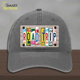 Road Trip Wood License Plate Art Novelty License Plate Hat Unconstructed Cotton / Charcoal