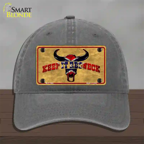 Keep It Redneck Novelty License Plate Hat Unconstructed Cotton / Charcoal