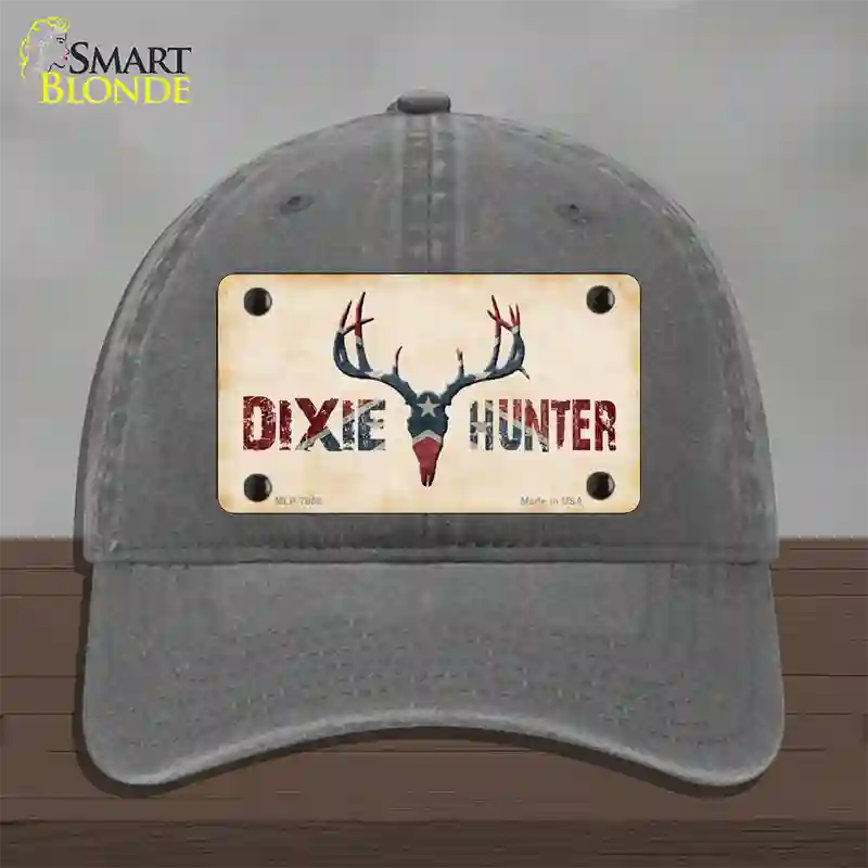 Dixie Hunter Novelty License Plate Hat Unconstructed Cotton / Charcoal