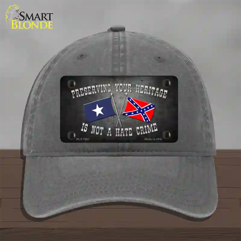 Preserving Heritage Not A Crime Novelty License Plate Hat Unconstructed Cotton / Charcoal