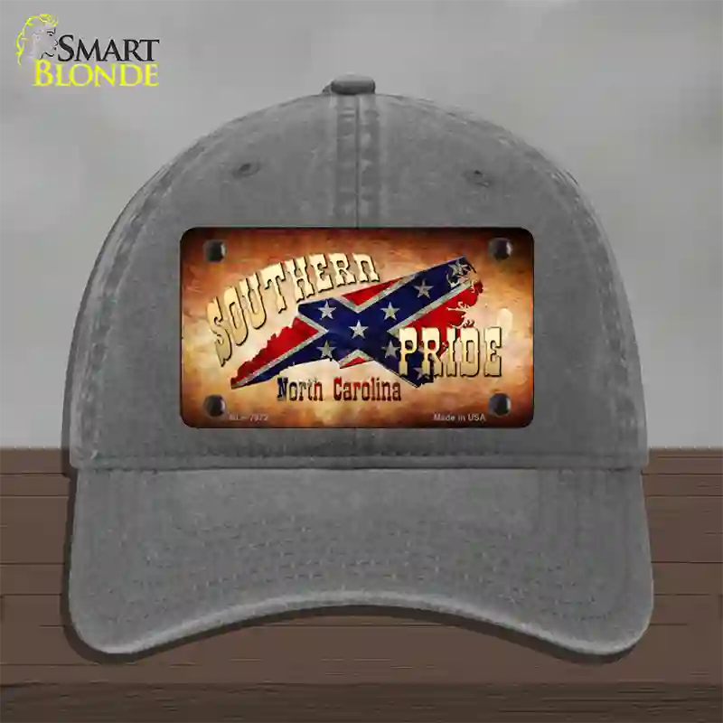 Southern Pride North Carolina Novelty License Plate Hat Unconstructed Cotton / Charcoal