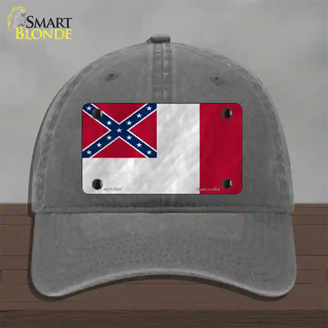 Third Confederate Flag Novelty License Plate Hat Unconstructed Cotton / Charcoal