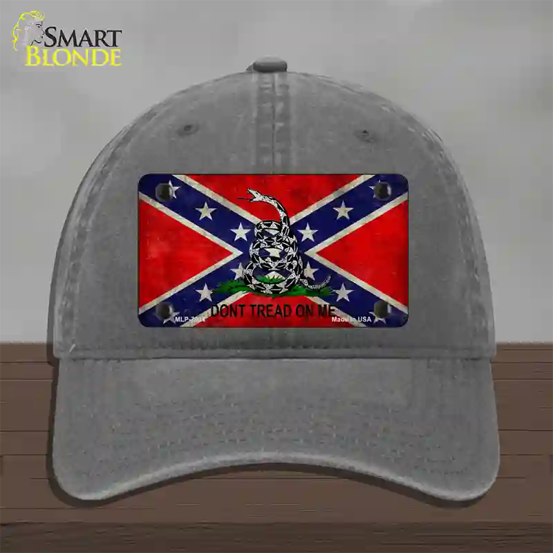 Confederate Dont Tread Novelty License Plate Hat Unconstructed Cotton / Charcoal