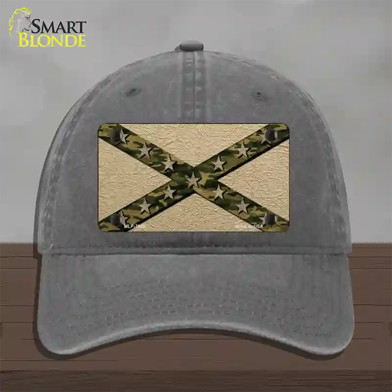 Confederate Stripes Camo Novelty License Plate Hat Unconstructed Cotton / Charcoal