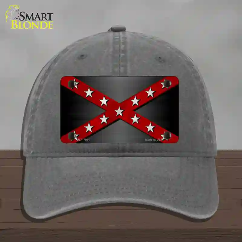 Confederate Stripes Red Novelty License Plate Hat Unconstructed Cotton / Charcoal