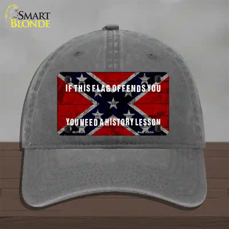 History Lesson Novelty License Plate Hat Unconstructed Cotton / Charcoal