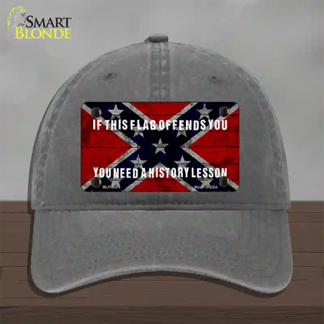 History Lesson Novelty License Plate Hat Unconstructed Cotton / Charcoal