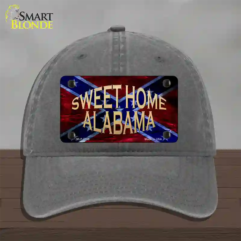 Sweet Home Alabama Novelty License Plate Hat Unconstructed Cotton / Charcoal