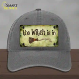 The Witch Is In Novelty License Plate Hat Unconstructed Cotton / Charcoal