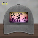 Im A Bad Witch Novelty License Plate Hat Unconstructed Cotton / Charcoal