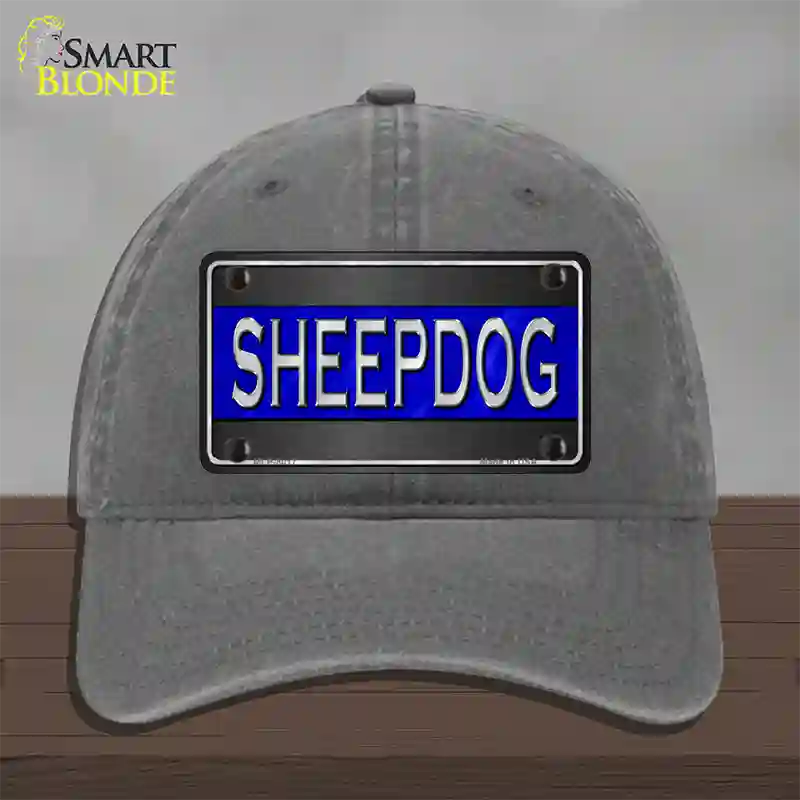 Sheepdog Thin Blue Line Novelty License Plate Hat Unconstructed Cotton / Charcoal