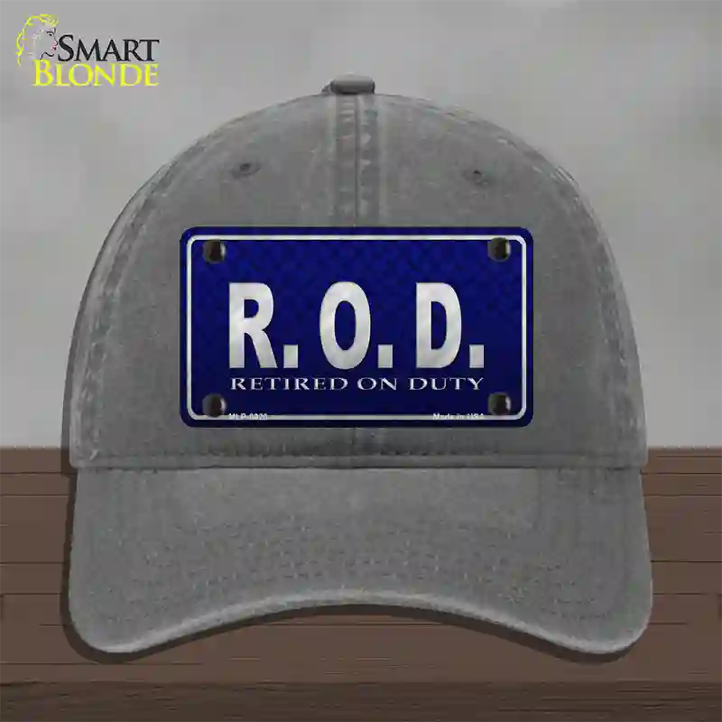 Retired On Duty Novelty License Plate Hat Unconstructed Cotton / Charcoal