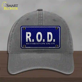 Retired On Duty Novelty License Plate Hat Unconstructed Cotton / Charcoal