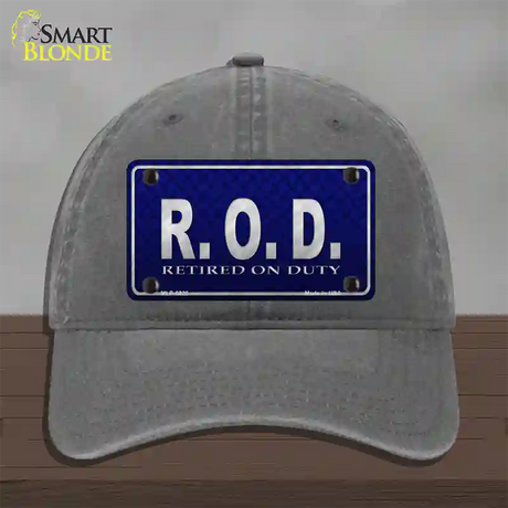 Retired On Duty Novelty License Plate Hat Unconstructed Cotton / Charcoal